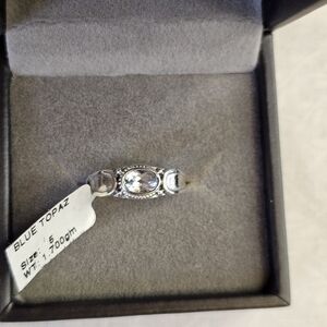 Sterling Silver Blue Topaz Gemstone Ring